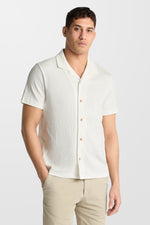 Cuban Collar Jersey Shirt (In Off White)