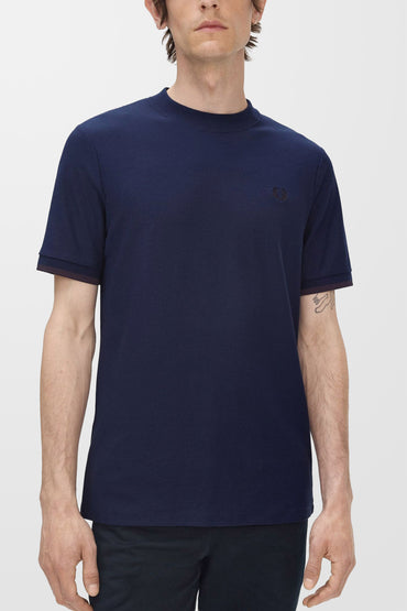 Tipped Cuff Piqué M4564 T-Shirt (in Blue)