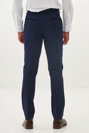 Bromley Navy Check Trousers