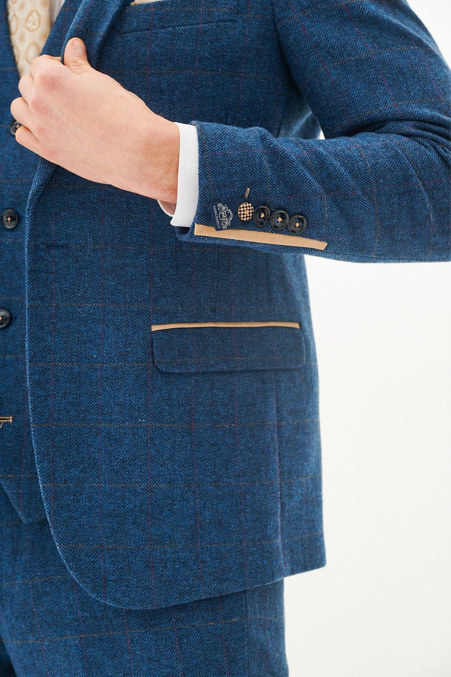 Dion Blue Tweed Tailored 3pc Suit
