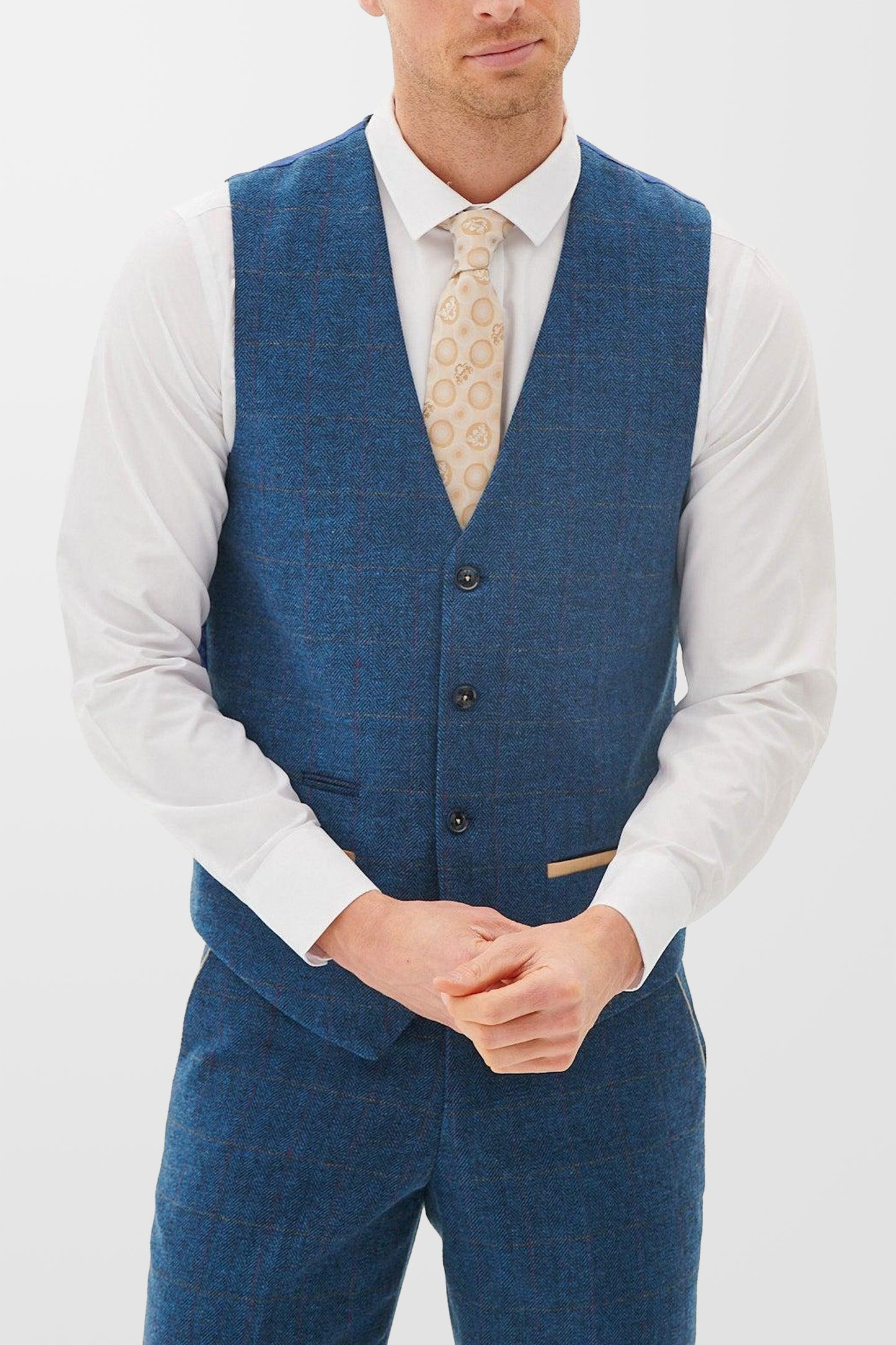 Dion Blue Tweed Tailored 3pc Suit