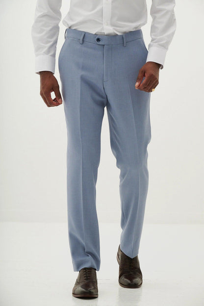 HM5 Sky Blue Plain Tailored 3pc Suit