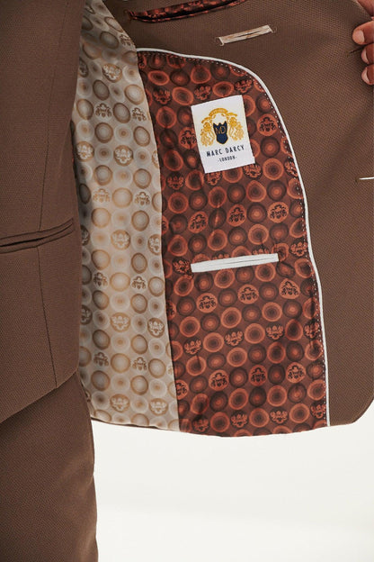 HM5 Tan Plain Tailored 3pc Suit