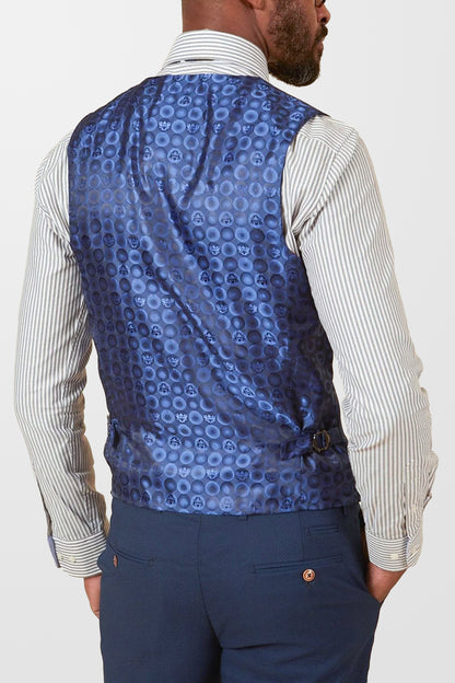 Max Royal Diamond Textured Single Breasted Waistcoat