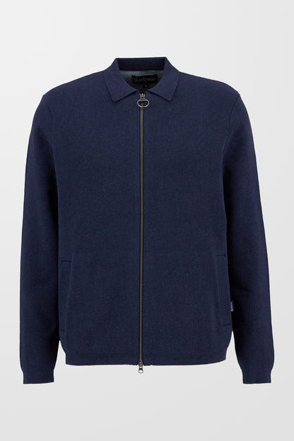 Crowcombe Knitted Zip-Up Jumper (In Navy)
