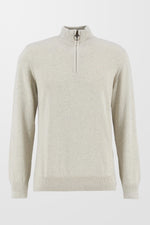 Cotton Half Zip Jumper (In Neutral)
