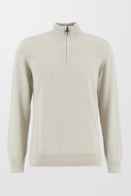 Cotton Half Zip Jumper (In Neutral)