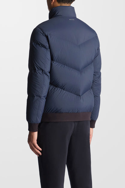 Regular Fit Down-Filled Quilted Jacket (in Blue)