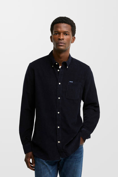 Ramsey Tailored Cord Shirt (in Navy)