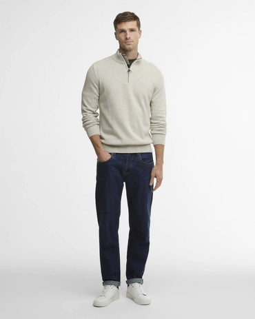 Cotton Half Zip Jumper (In Neutral)