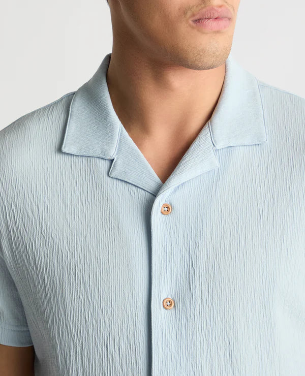 Cuban Collar Jersey Shirt (In Light blue)