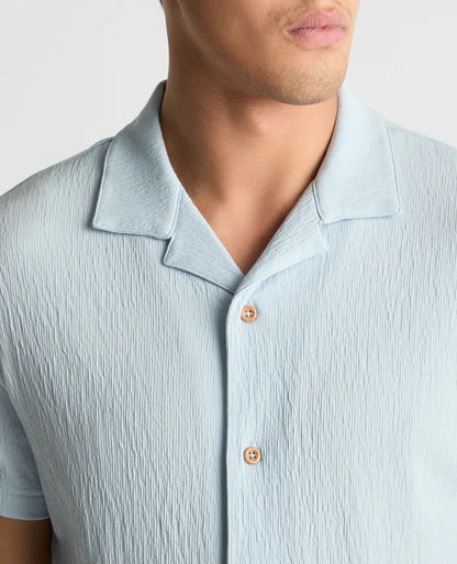 Cuban Collar Jersey Shirt (In Light blue)