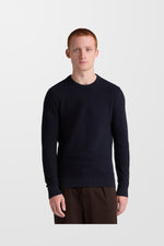Micro Texture Cotton Jumper (Navy)