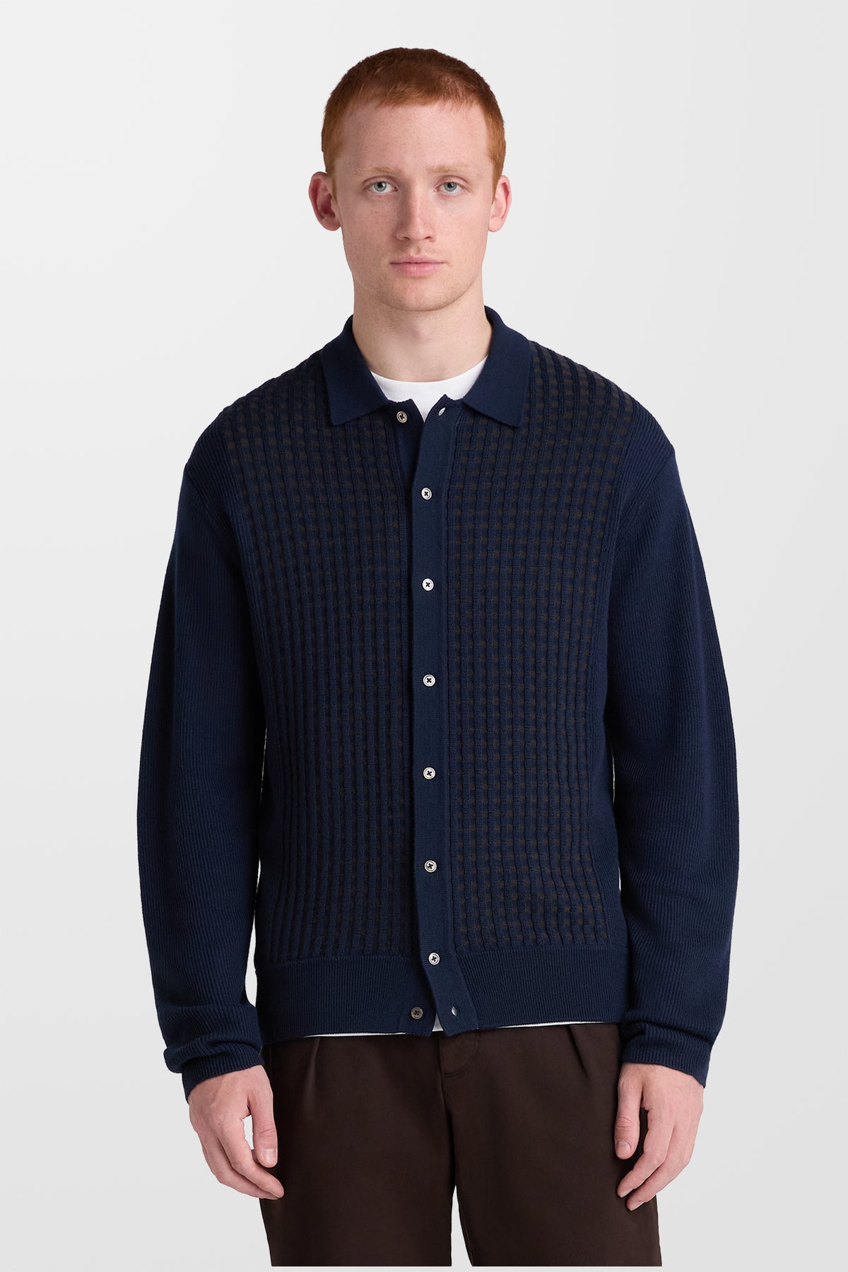 Panelled Knit Wool Blend Cardigan
