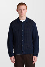 Panelled Knit Wool Blend Cardigan
